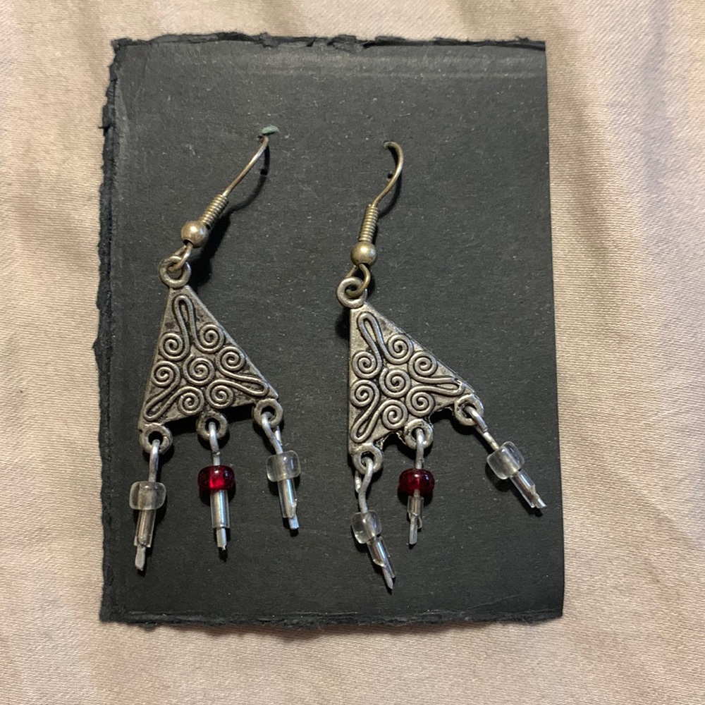 Beaded dangling earrings